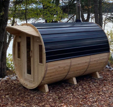 Outside Barrel Sauna 7x10